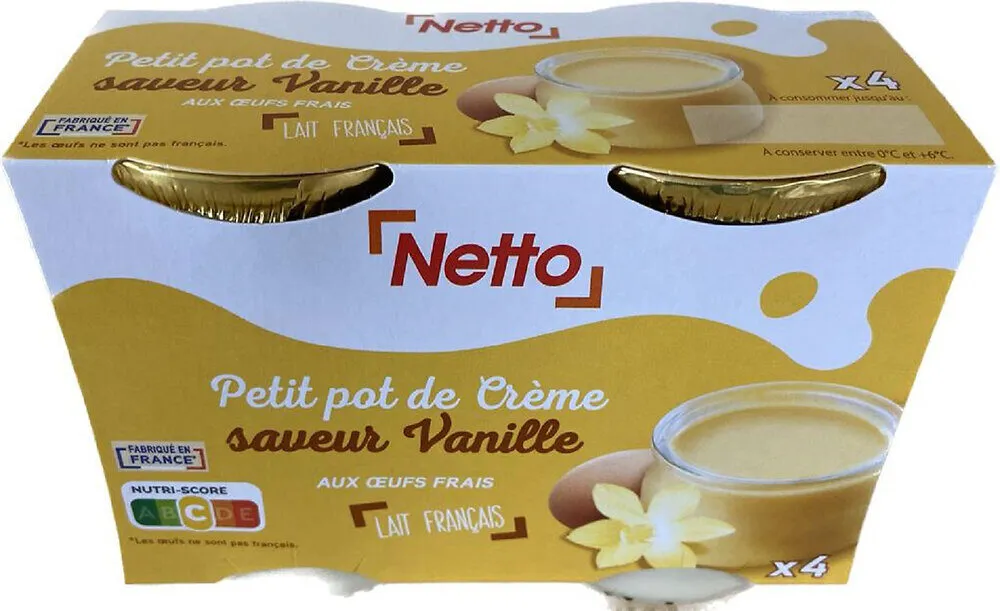 Ppc petit pot de creme saveur vanille 4x100g