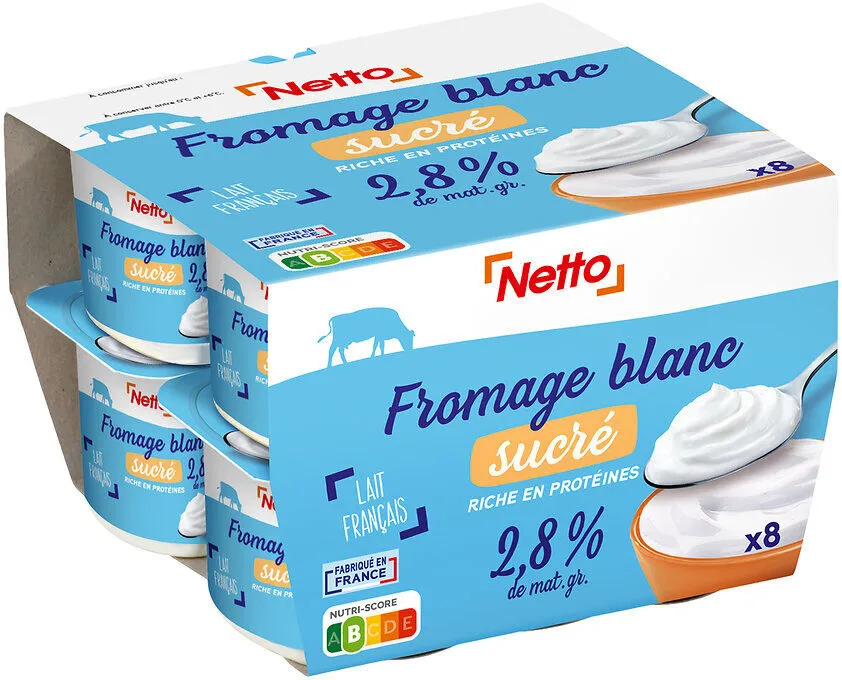 Fromage blanc nature sucre 8x100