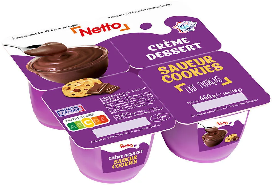 Cd chocolat cookies netto 4x115g