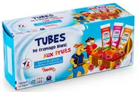 Tubes de fromage blanc aux fruits : fraise, framboise, abricot