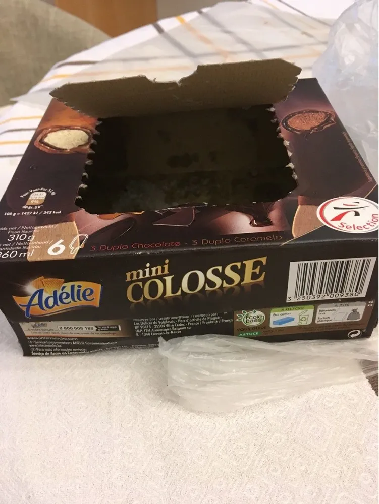 Mini colosses double 6x60ml chocolat / vanille caramel