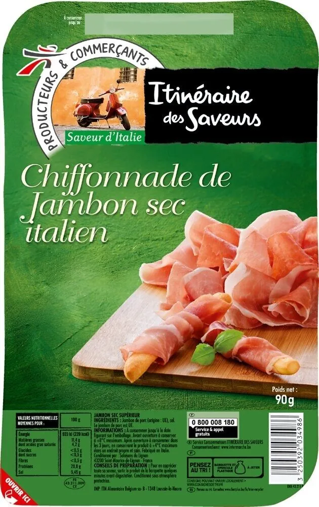 LS Chiffonnade de jambon italien 90G