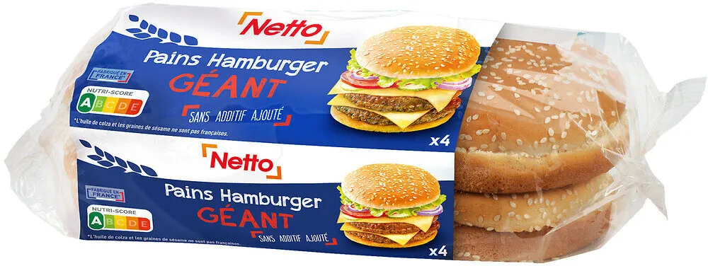 Pains pour hamburger géants x4