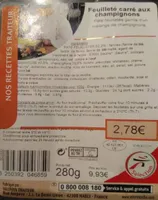 Feuilleté carré aux champignons
