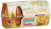 COUPELLE -Méli mélo : Mélange de Pêches, ananas et poires SSA 4 x 65g