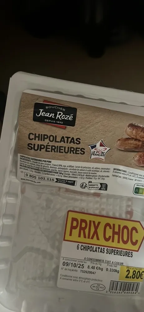 Chipolata supérieures