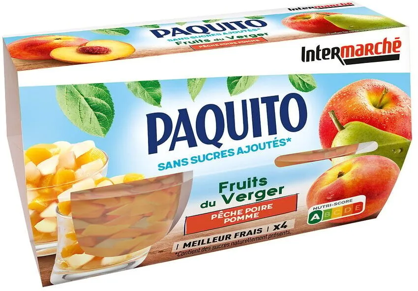 CUP Fruits du verger SSA (pêche, poire, pomme) - 4 x 65 g