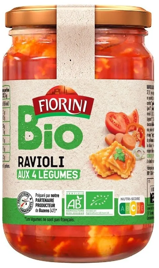 Raviolis aux légumes BIO 675g (bocal)