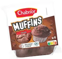 Muffins chocolat aux pépites de chocolat x4 - ADO