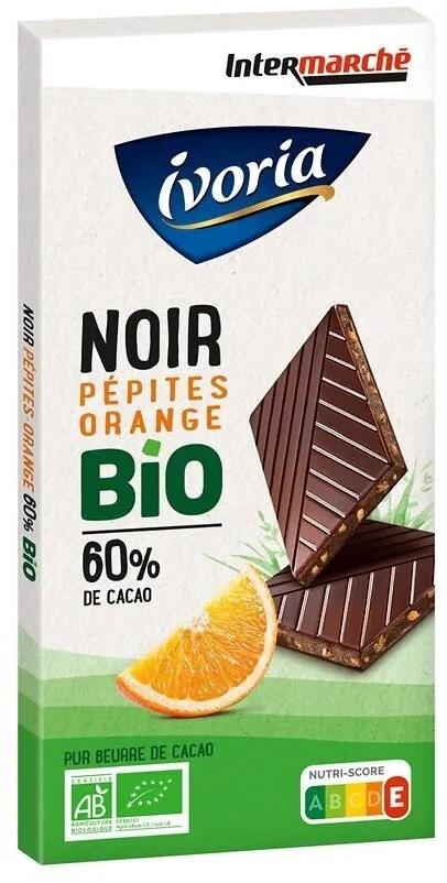 Tablette BIO dégustation Noir pépites orange