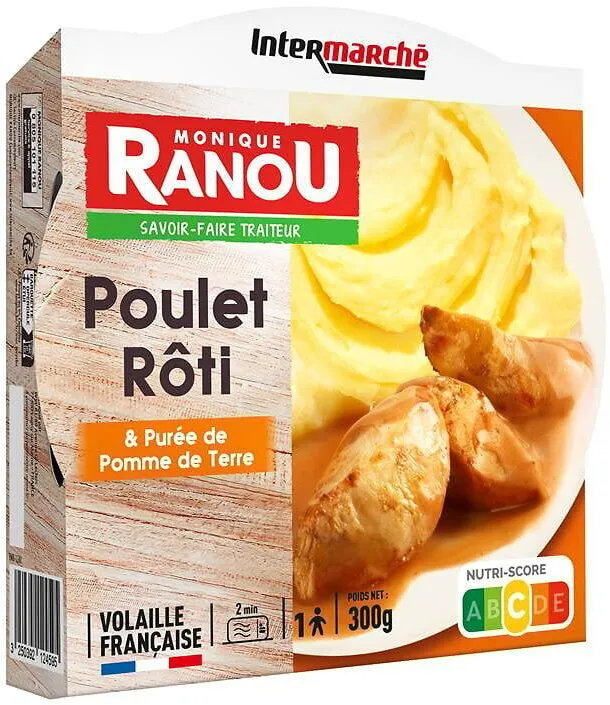 Poulet rôti et purée de pommes de terre