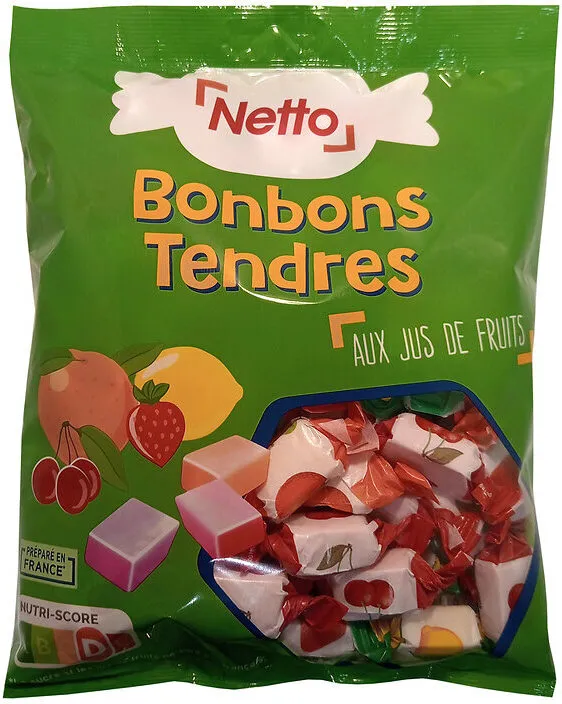 Bonbons Carrés tendres aux jus de fruits - 360g