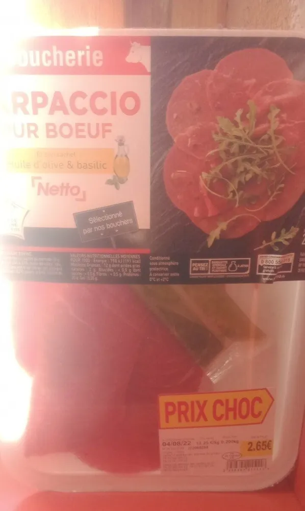 Carpaccio pour boeuf
