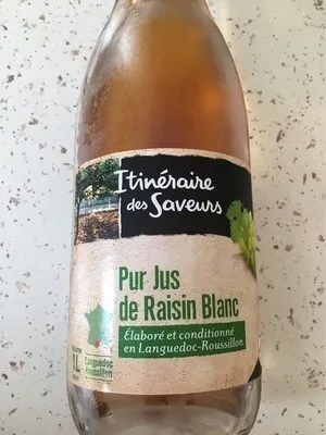 Itinéraire des Saveurs Pur jus de raisin blanc la bouteille de 1 l
