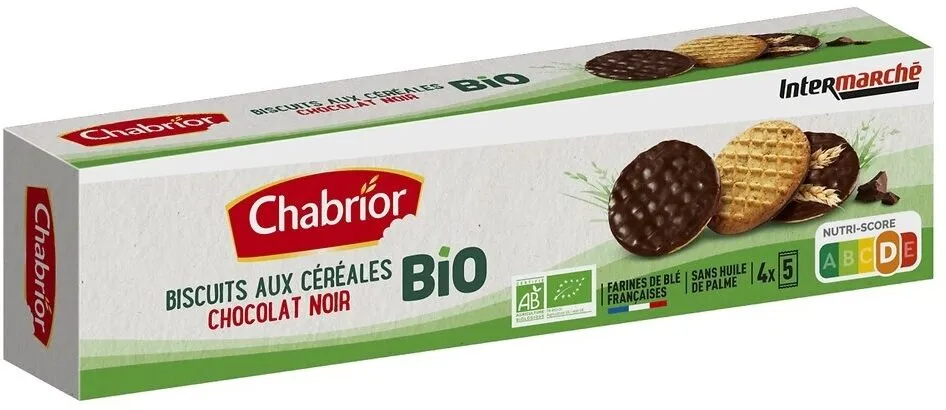 Sablé céréales nappés chocolat noir BIO - 180g
