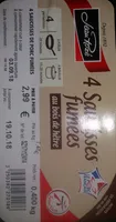 Jean Rozé Saucisses fumées la barquette de 400 Gr