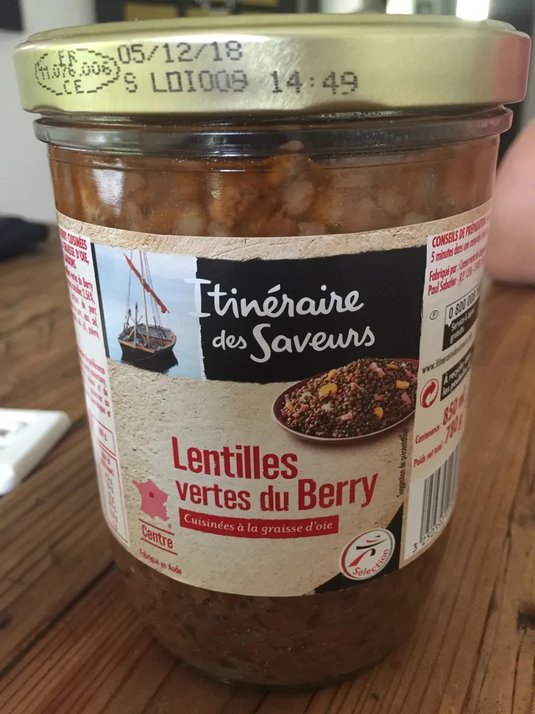 Lentilles vertes du Berry cuisinées à la graisse d'oie