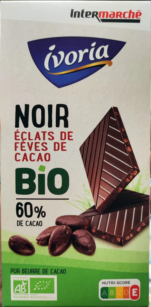 Tablette BIO dégustation - Chocolat noir aux éclats de fèves de cacao - 100g