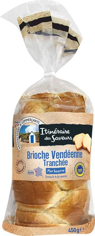 Brioche Vendéenne Tranchée Pur Beurre, Tressée à la Main, IGP