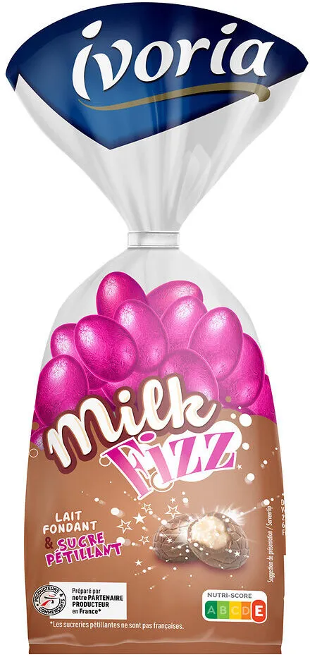 Sachet petits oeufs fun fourrage lait et sucre pétillant, Milk Fizz - 200g