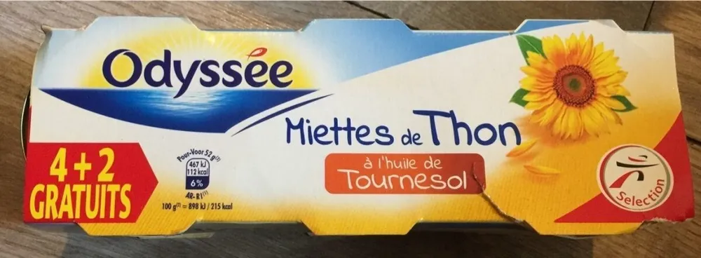 Miettes de thon à l'huile de tournesol