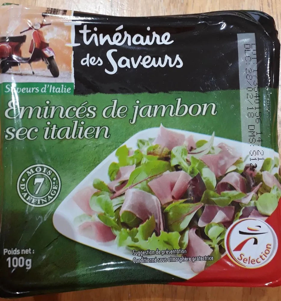 Emincés de jambon sec italien