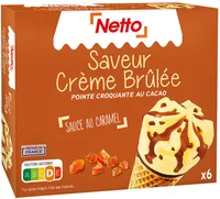 Cône façon crème brûlée (G) sauce au caramel x6 - 120mL