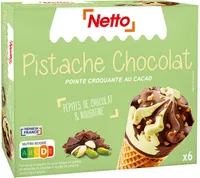 Cône pistache - chocolat (G) pépites de chocolat et nougatine x6 - 120mL