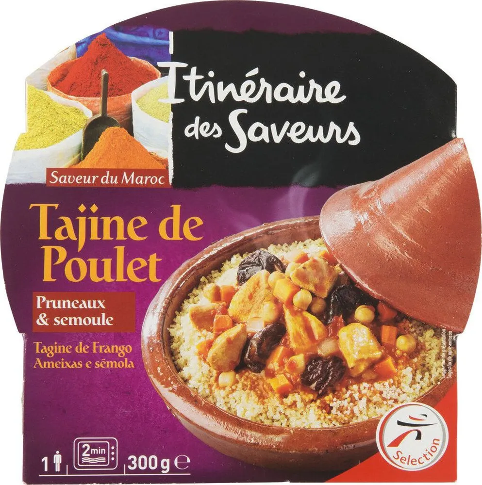 Tajine de poulet pruneaux & semoule