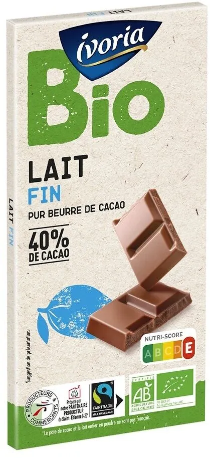 Tablette BIO familiale Chocolat au lait - 100g