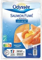 Saumon fumé réduit en sel origine Norvège tsr 4tr - ASC - 150g