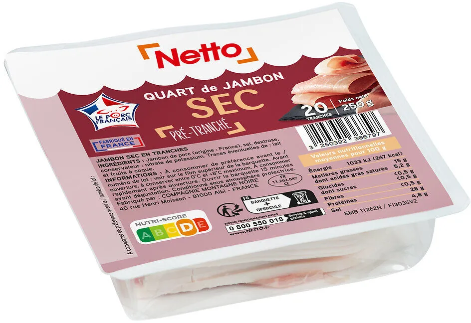 Hd quart de jambon - 250g