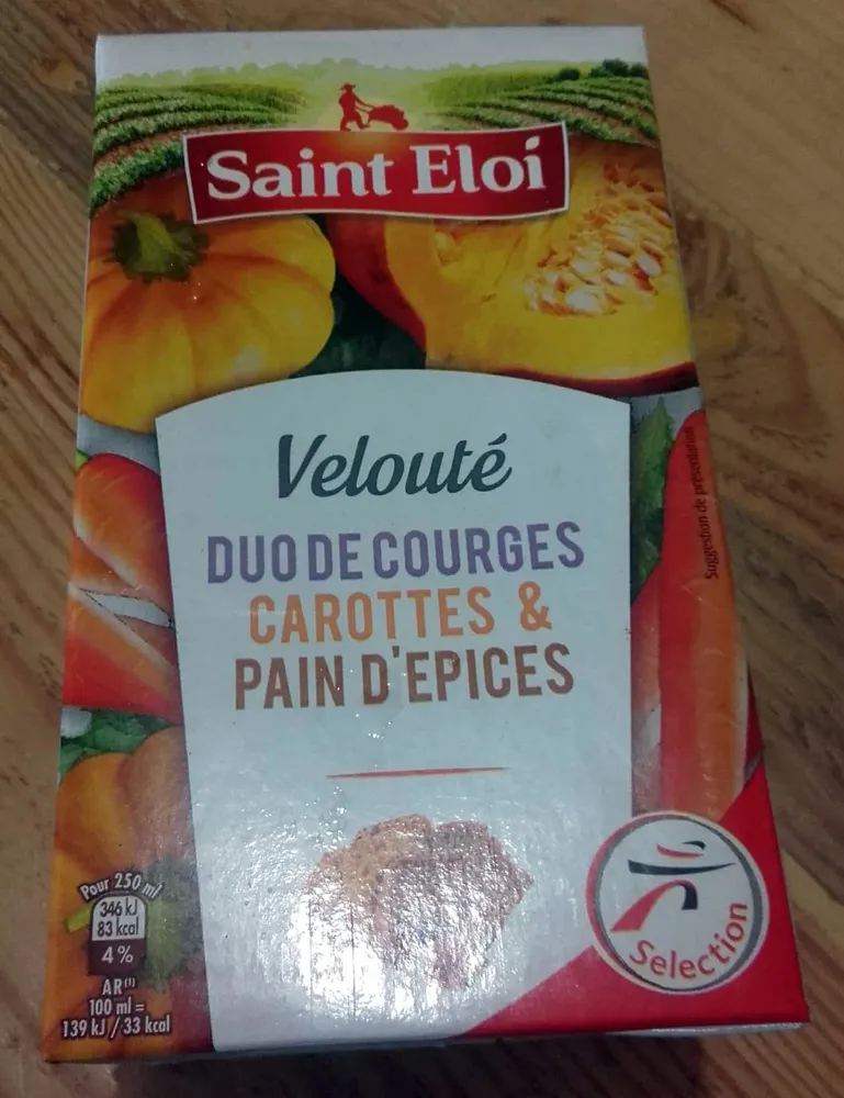 Velouté duo de courges, carottes & pain d'épices