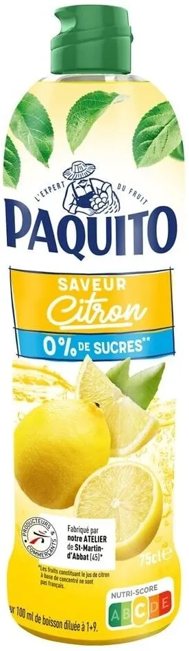 Sirop Zéro saveur Citron 75cl