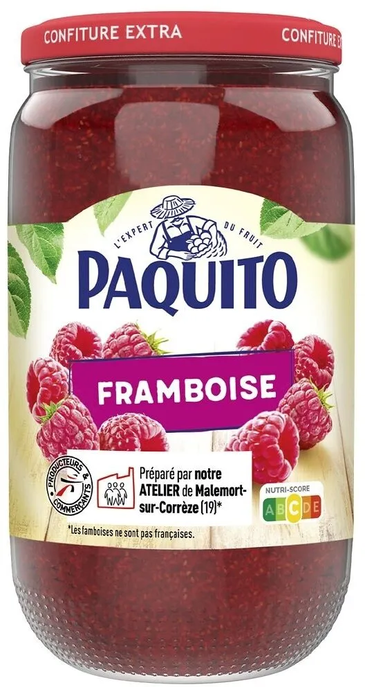 CONFITURE EXTRA de framboises 45% fruits - 1 kg
