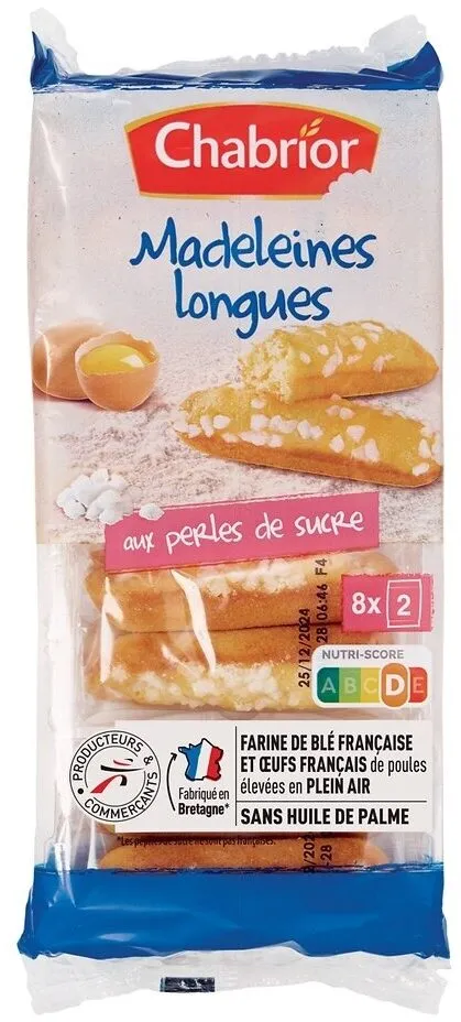 Madeleines longues aux perles de sucre