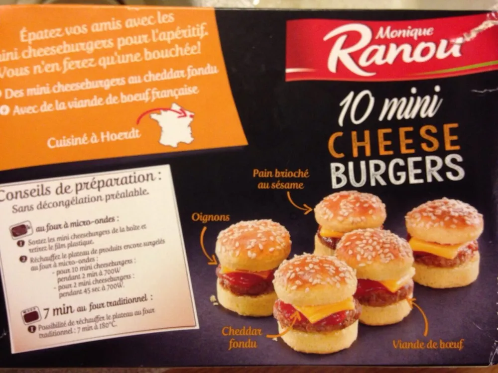 10 Mini-cheeseburgers surgelés