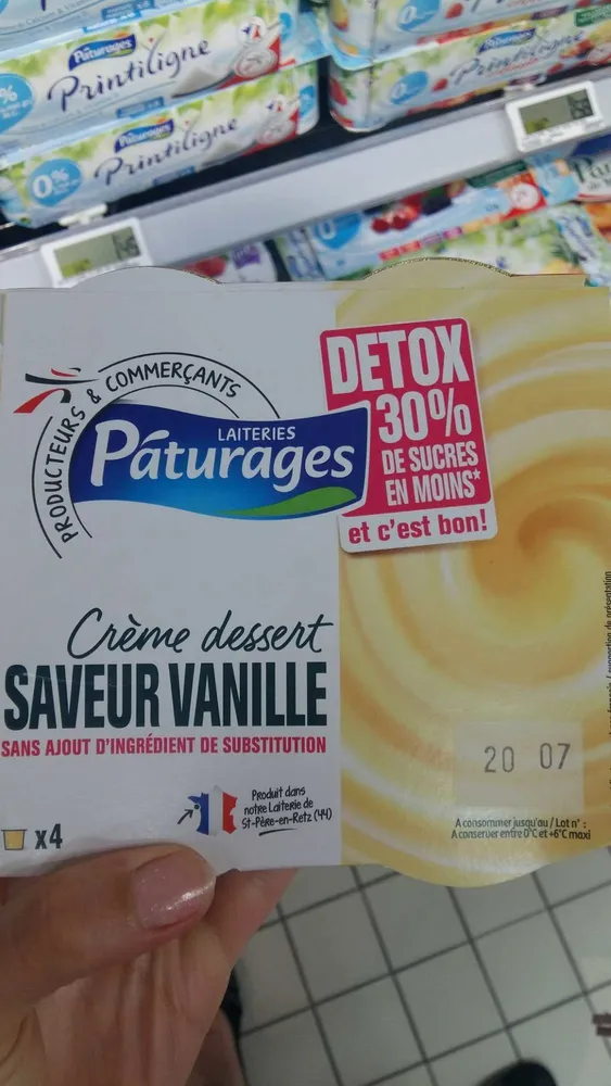 Detox -30% crème dessert saveur vanille