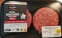 Steaks Hachés Façon Bouchère Pur Bœuf 15% MG