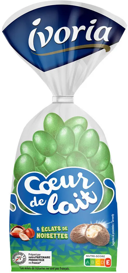 Sachet petits œufs fun fourrage lait et éclats de noisettes - 200g