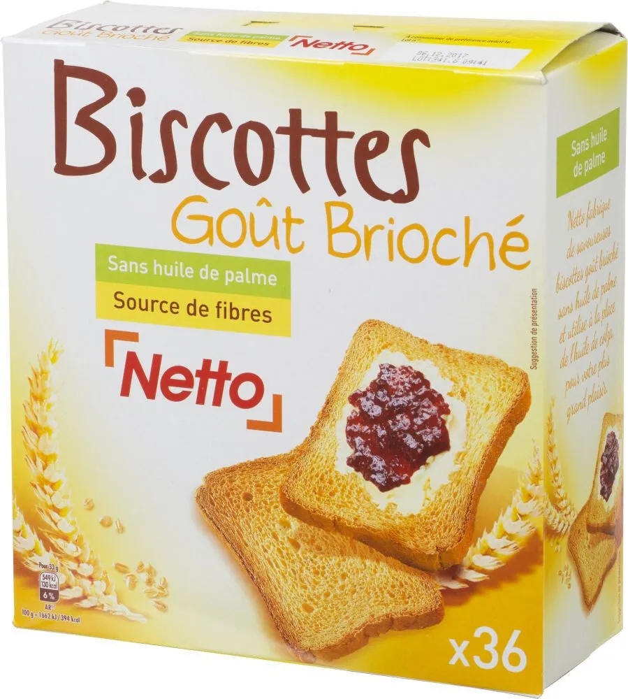Biscottes goût brioché x36