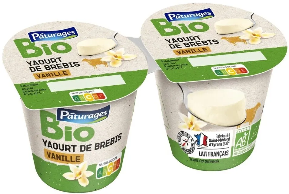 yaourt brebis bio vanille 2x125g