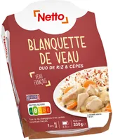 BLANQUETTE DE VEAU AUX CEPES ET DUO DE RIZ 330g