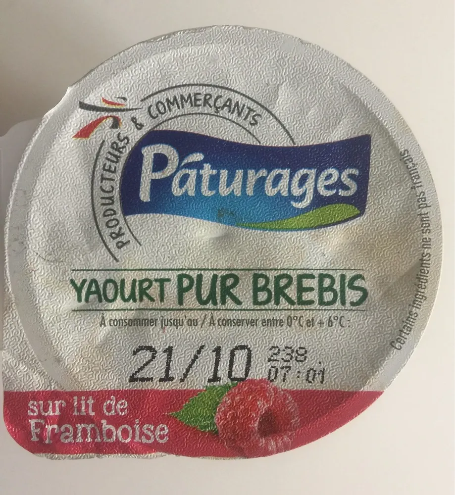 Yaourt pur brebis sur lit de framboise