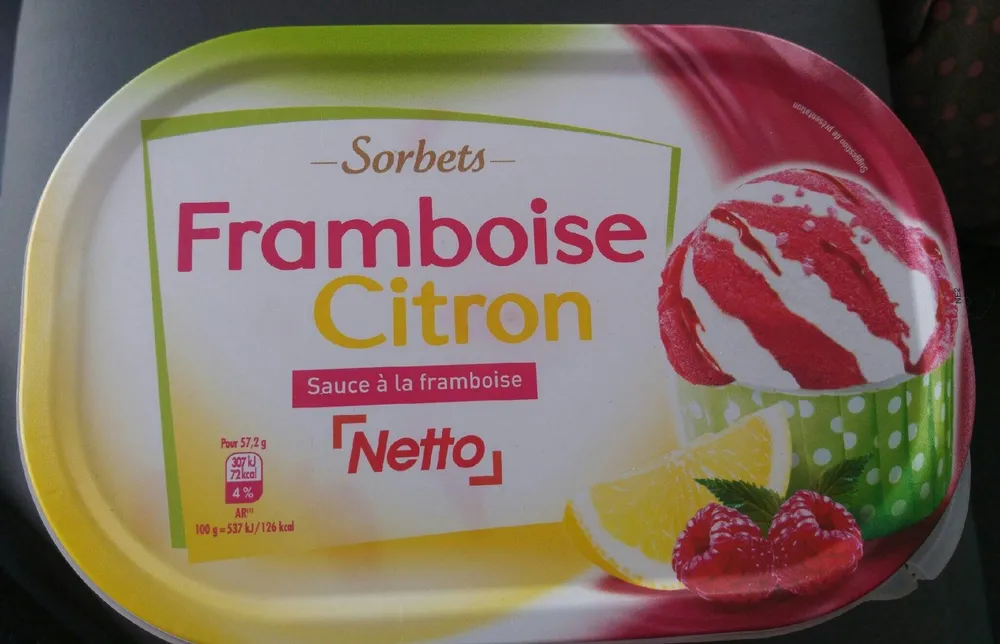 Sorbet Framboise citron Sauce à la framboise