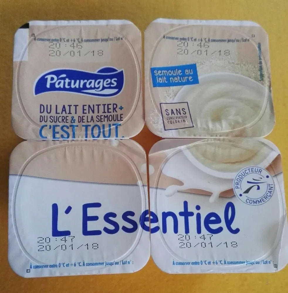 Semoule au lait nature