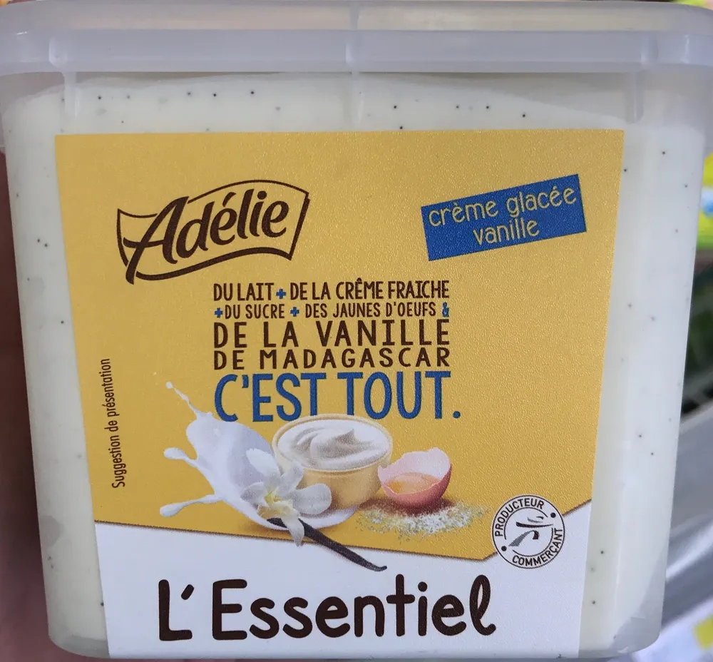 Adélie L'Essentiel Crème glacée vanille le bac de 500