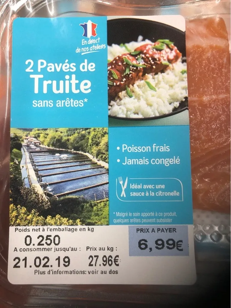 Pavé De Truite Avec Peau