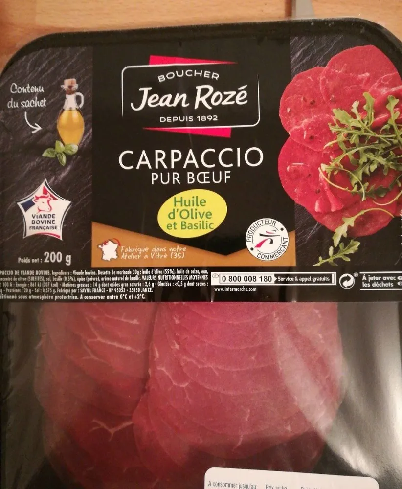 Carpaccio pur boeuf
