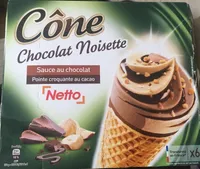 Cône gourmand chocolat - noisette (CG) x6 - 110mL